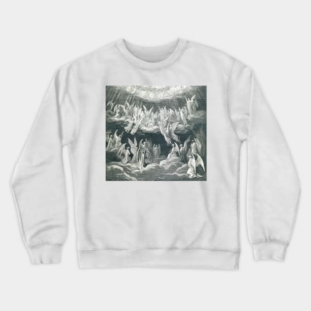 Open Heaven and God will appear to the world: Angels await! Crewneck Sweatshirt by Marccelus